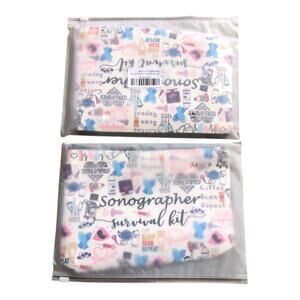 Lot of 2 GJTIM Sonographer Survival Kit Make Up Bag Multi-Functional Zip Pouch